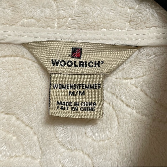 WOOLRICH WOMENS FULL ZIP FLEECE LINED QUILTED JACKET SIZE M COLOUR CREAM - Picture 3 of 16